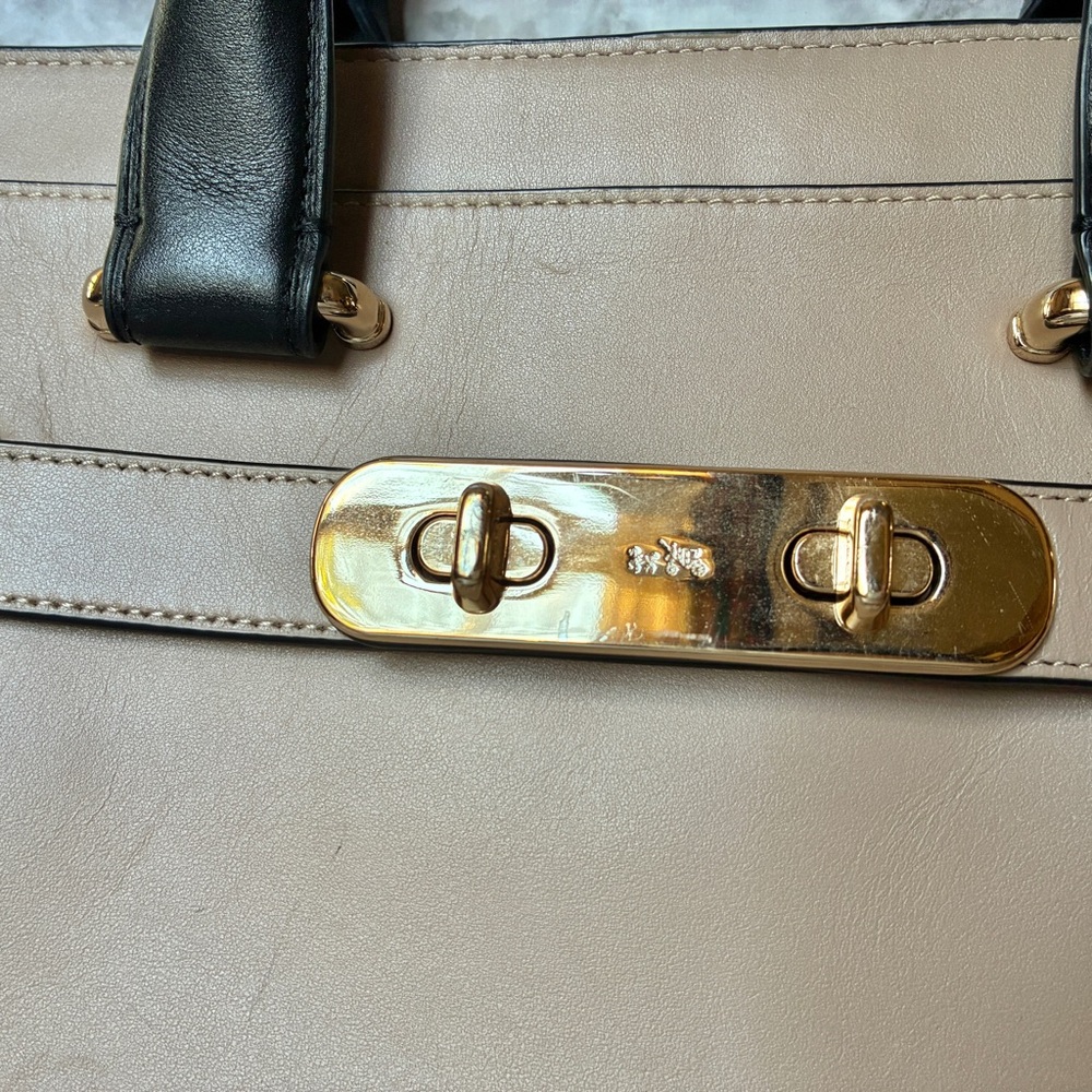 Coach swagger colorblock bag taupe and snake print - Picture 5 of 14